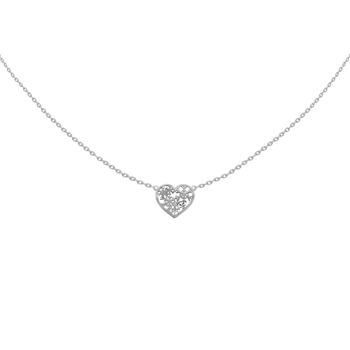 Szívben Hópehely Ezüst 925 Nyaklánc