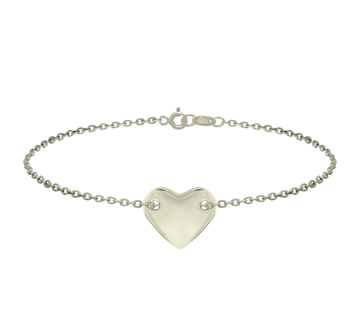 Szív Fehér Arany Karkötő