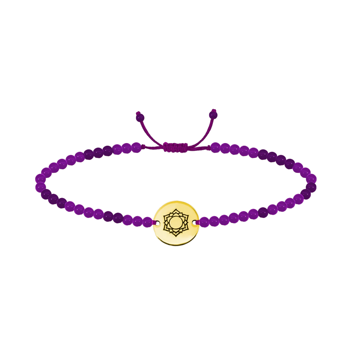 Korona Csakra Sárga Arany 14K Makramé Karkötő