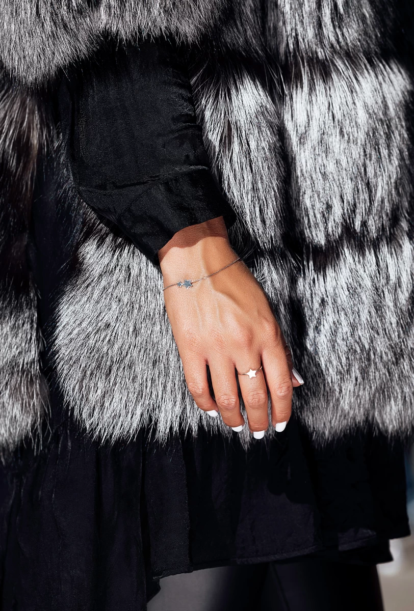 Dupla Csillag Vörös Arany Karkötő