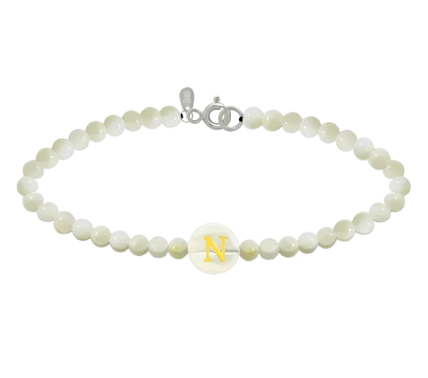 GRAV Shell Pearl Alphabet ABC Ezüst 925 Karkötő