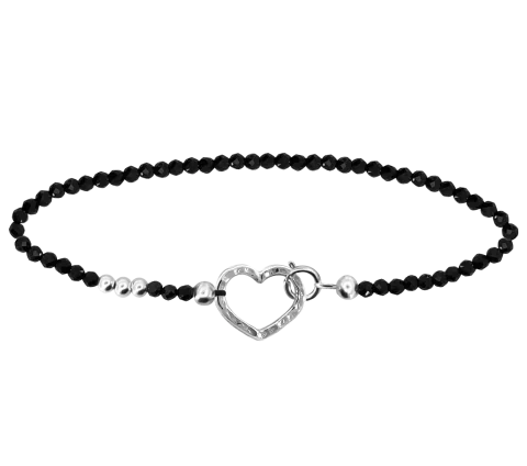 GRAV Gemstone Spinel Heart Ezüst 925 Bokalánc