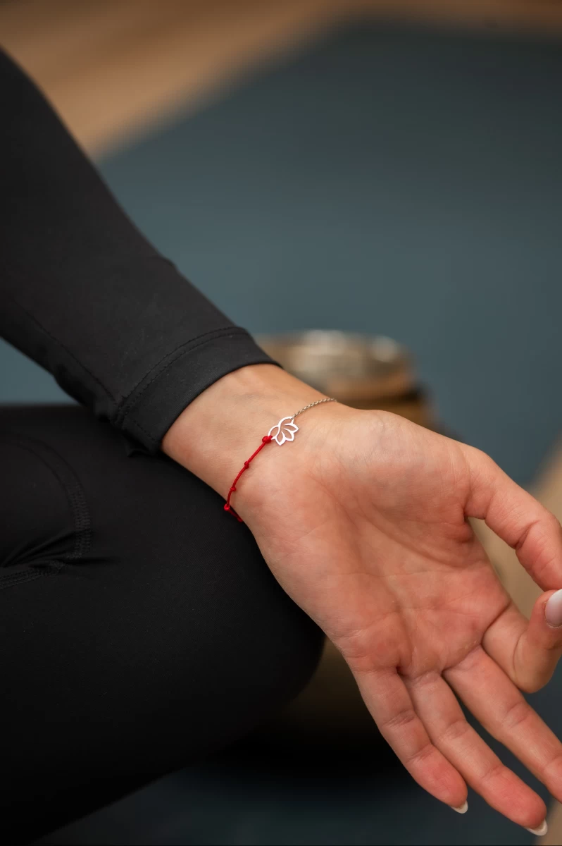 Lótusz Kabbala Fehér Arany 14K Karkötő