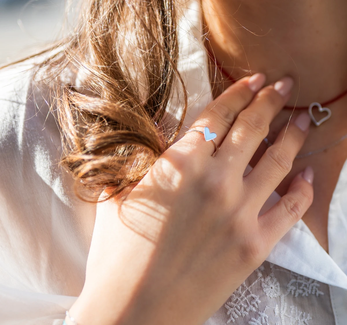 Amorf Vékony Szív Sárga Arany 14K Gyűrű