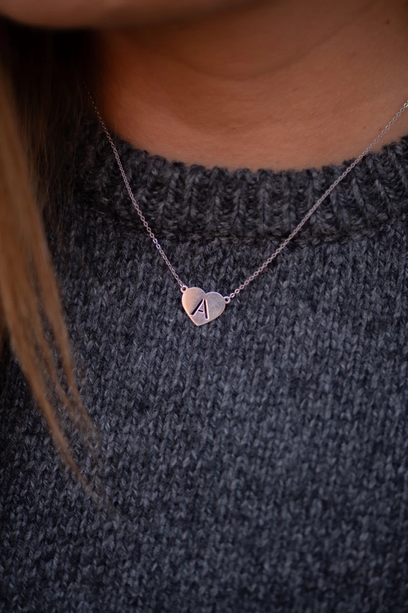 Szívben Betű Ezüst 925 Nyaklánc