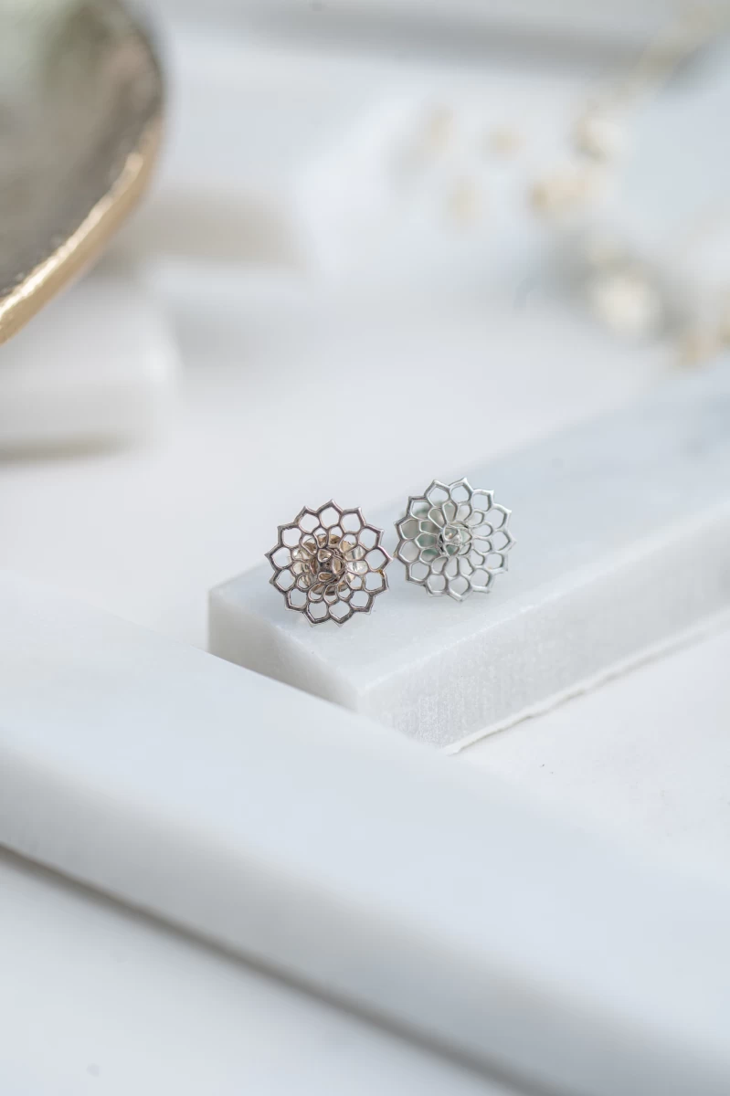 Mandala Vörös Arany Fülbevaló