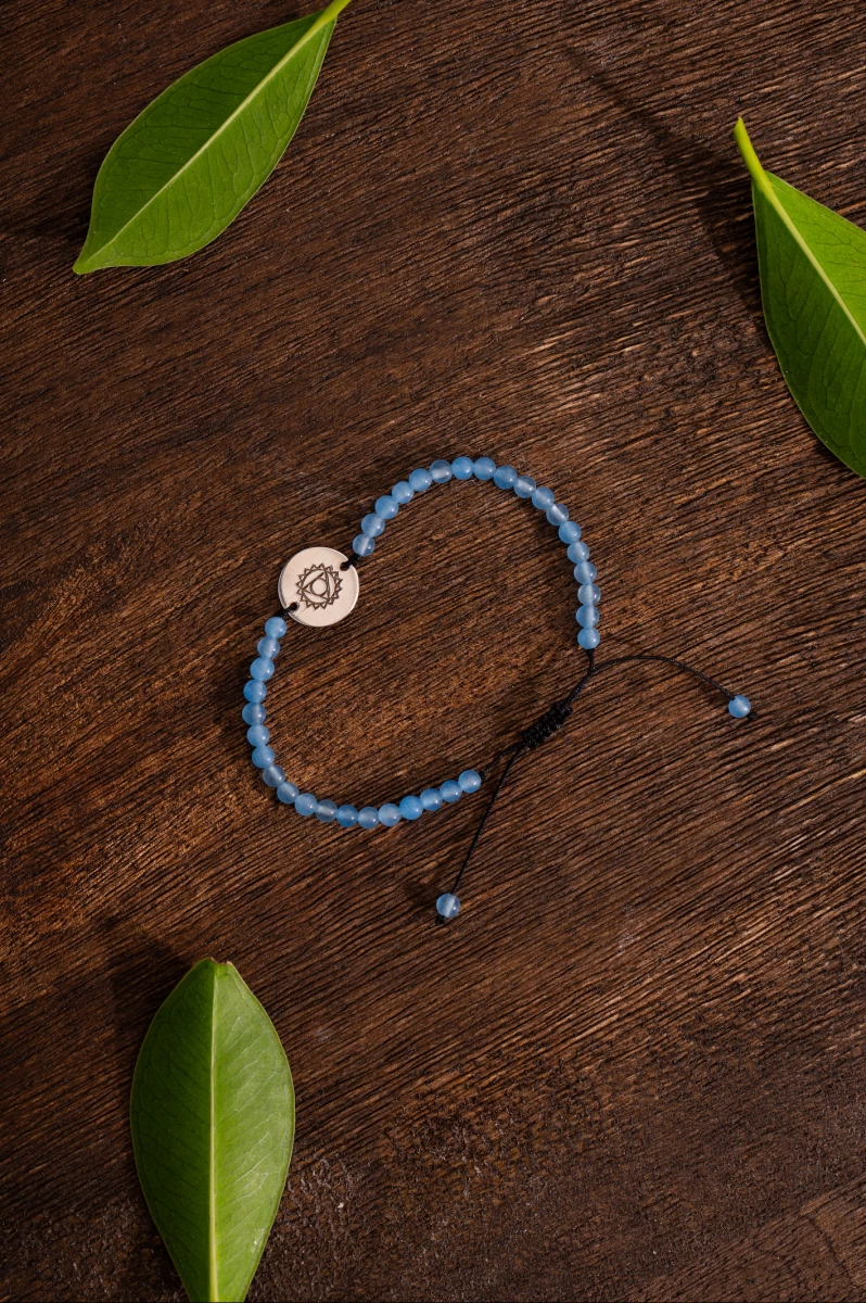 Torok Csakra Fehér Arany 14K Makramé Karkötő