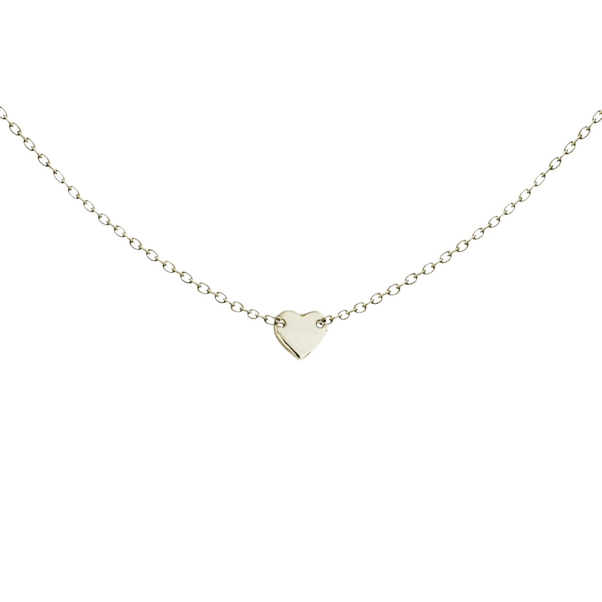 Szív Örök Rózsával Fehér Arany 14K Nyaklánc