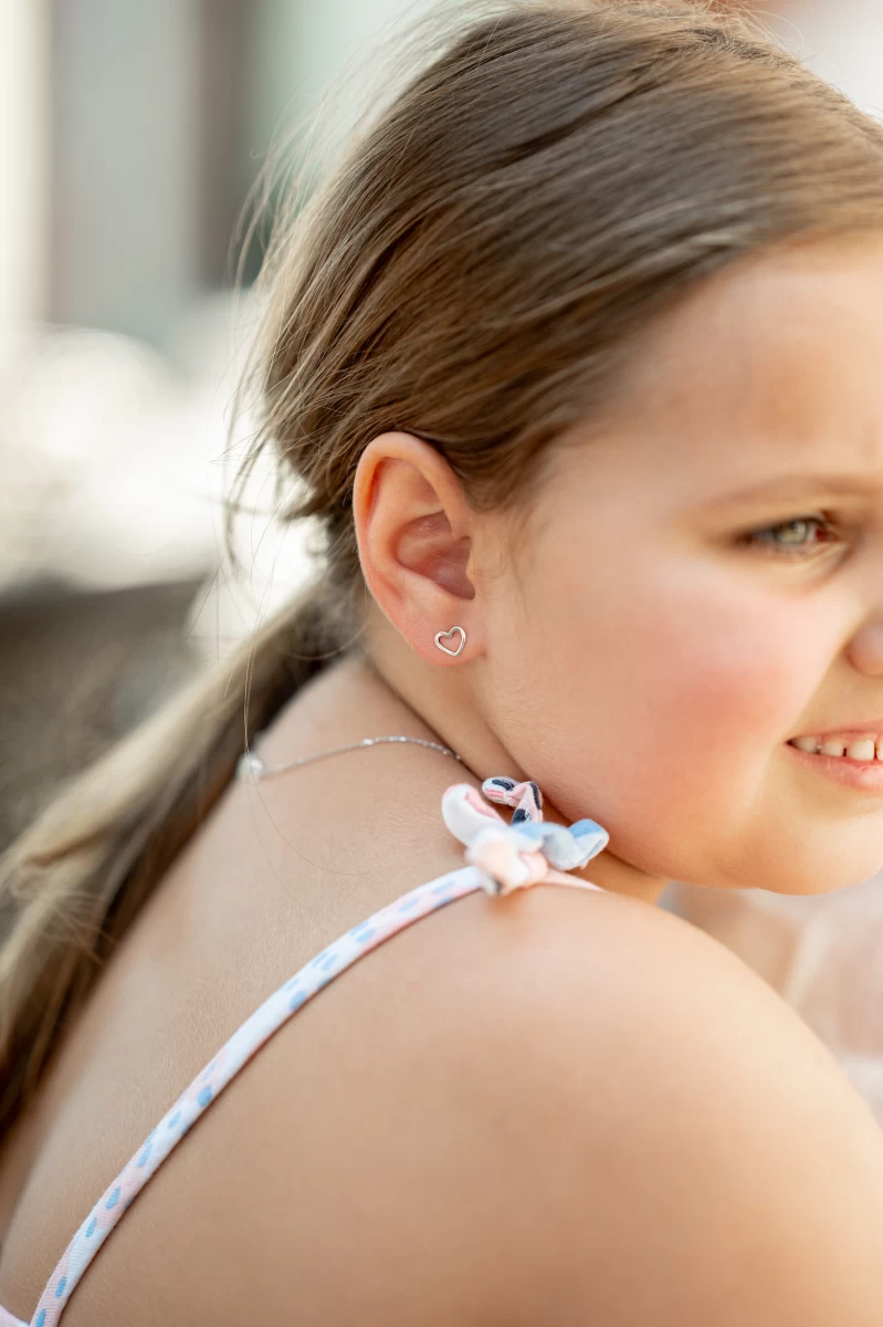 Kontúr Baba Szív Sárga Arany 14K Fülbevaló