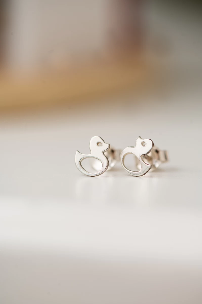 Kacsa Baby Sárga Arany 14K Fülbevaló