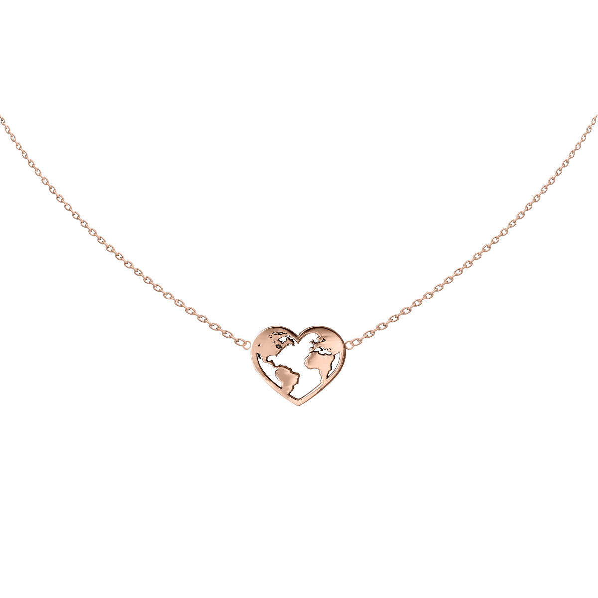 Szívben Földgömb Vörös Arany Nyaklánc