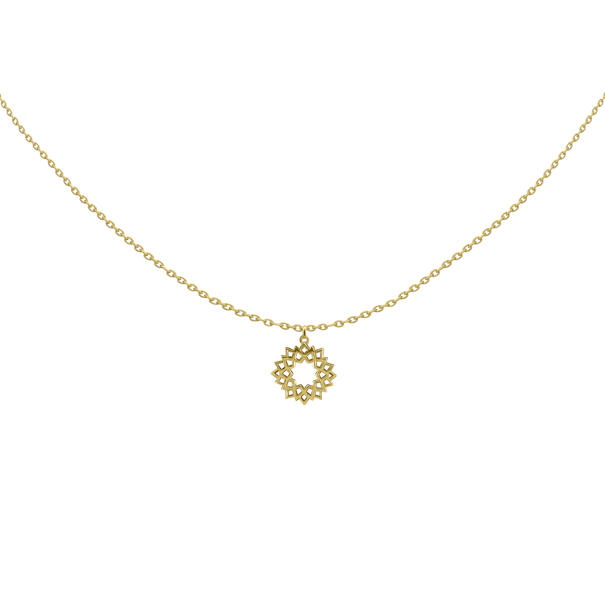 Lótusz Virág Sárga Arany 14K Nyaklánc