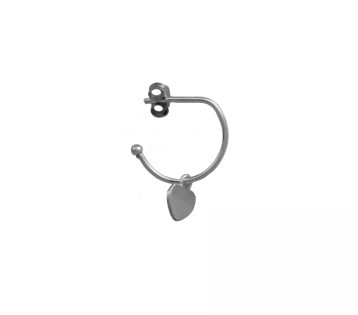 Karika Szív Ezüst Fülbevaló