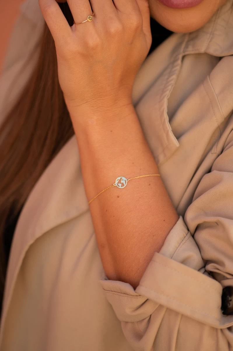 Földgömb Arany Karkötő