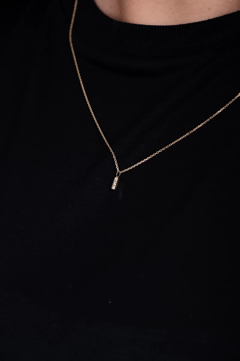 Lógós 3 Cirkónia Köves Sárga Arany Nyaklánc