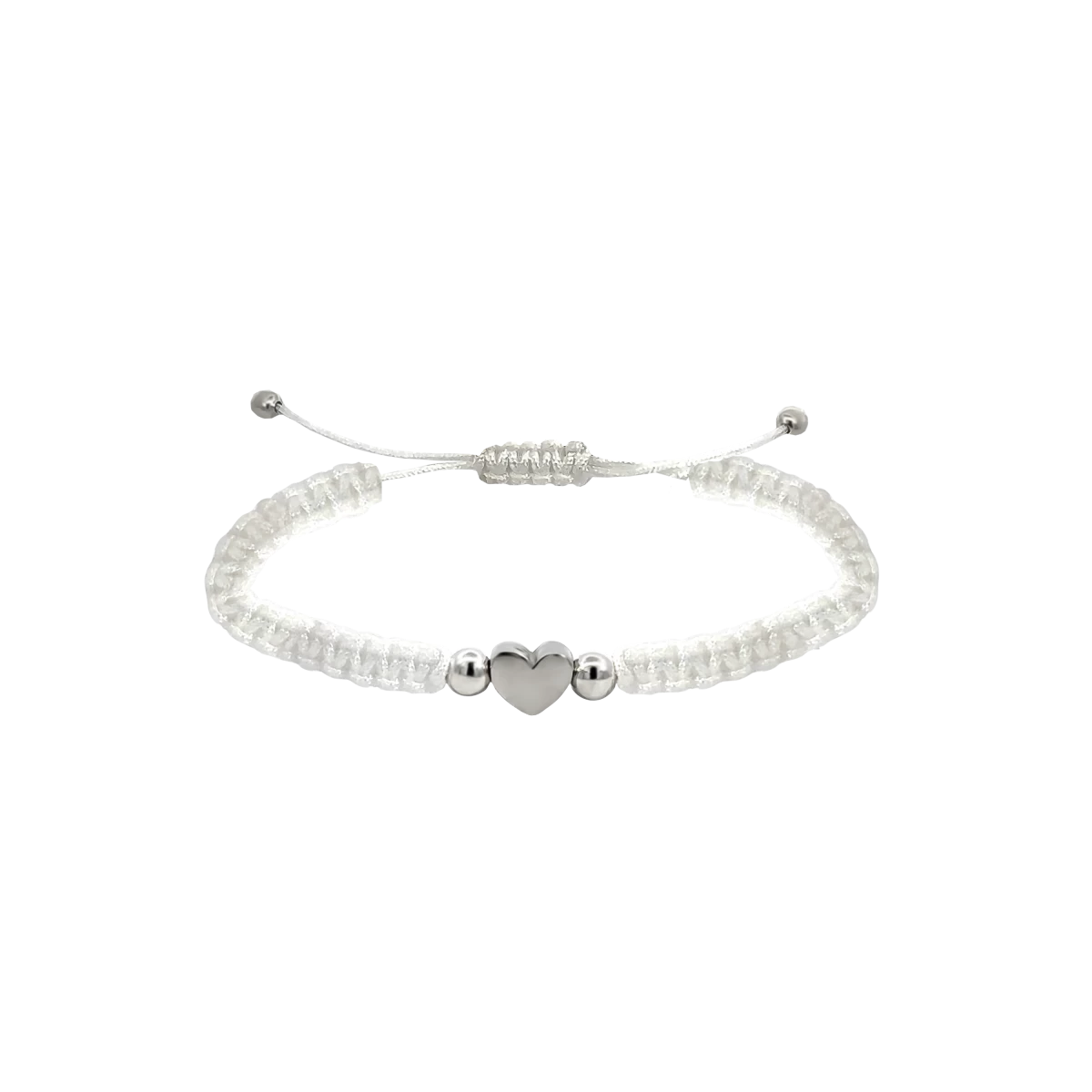 Makramé Szív Ezüst 925 Karkötő