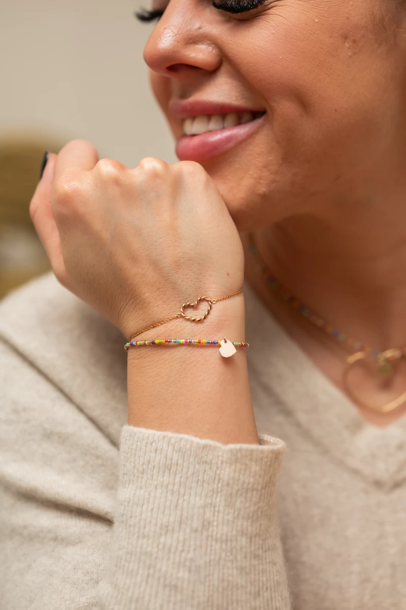 Nolita Szív Fehér Arany Karkötő