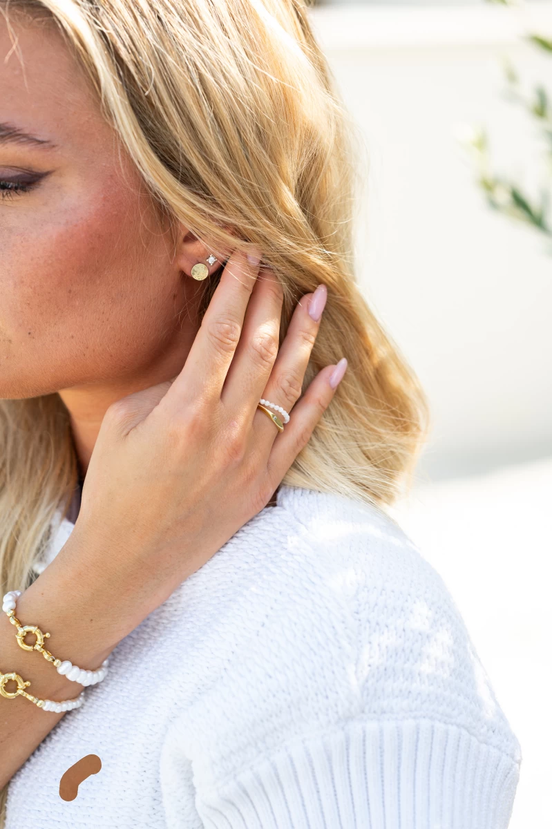 Quintessa Kör Sárga Arany 14K Fülbevaló