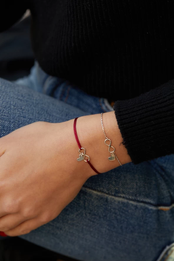 Végtelen Szív Fehér Arany Karkötő