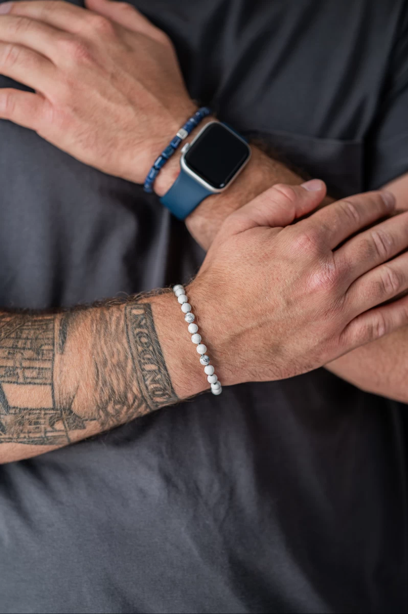 Howlit Ásvány Ezüst 925 Karkötő