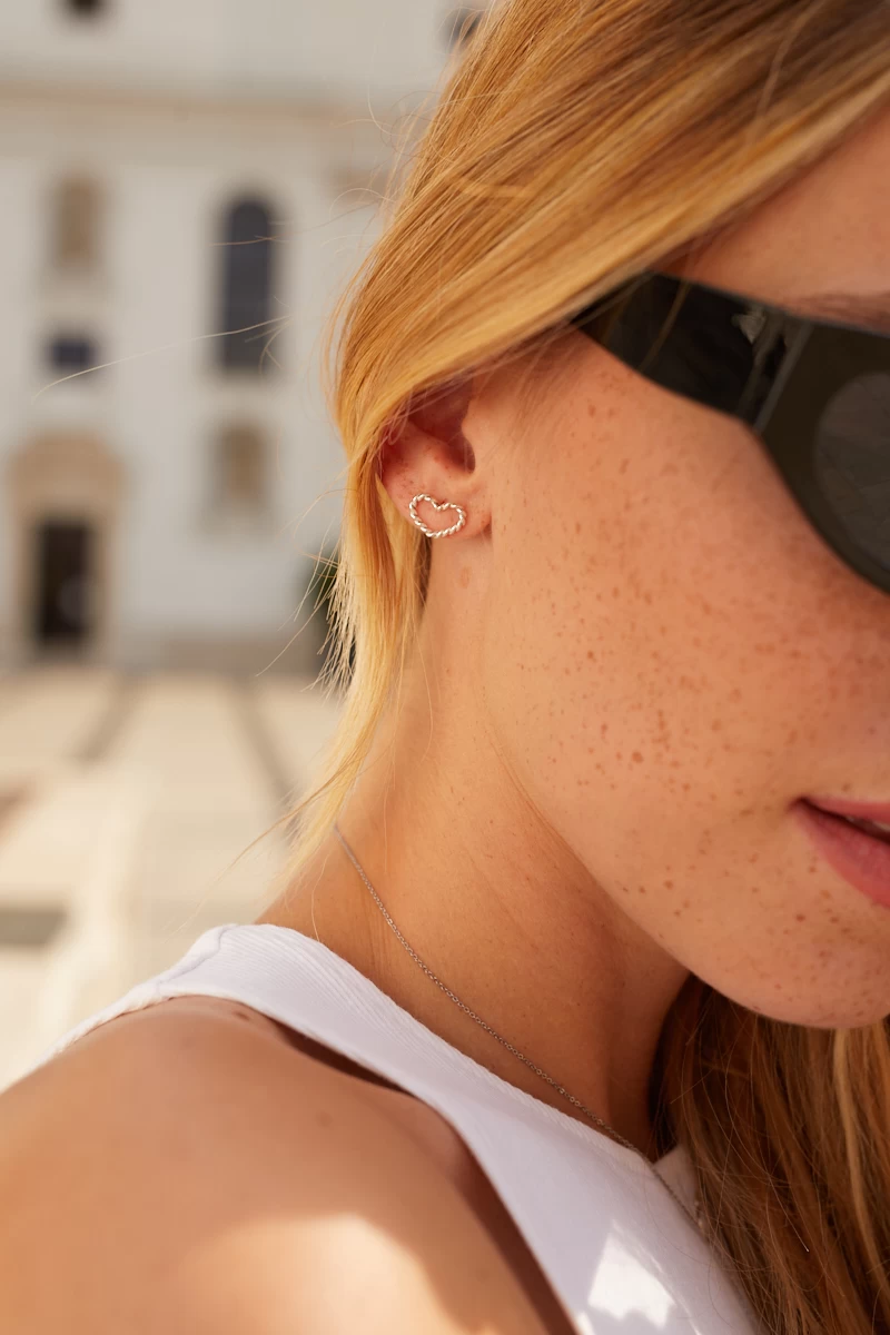 Nolita Szív Fehér Arany Fülbevaló