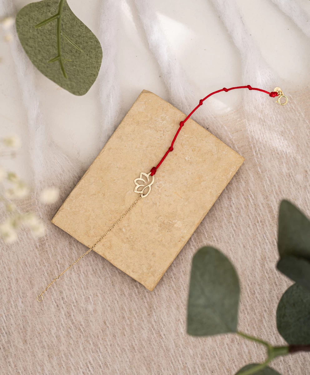 Lótusz Kabbala Sárga Arany 14K Karkötő