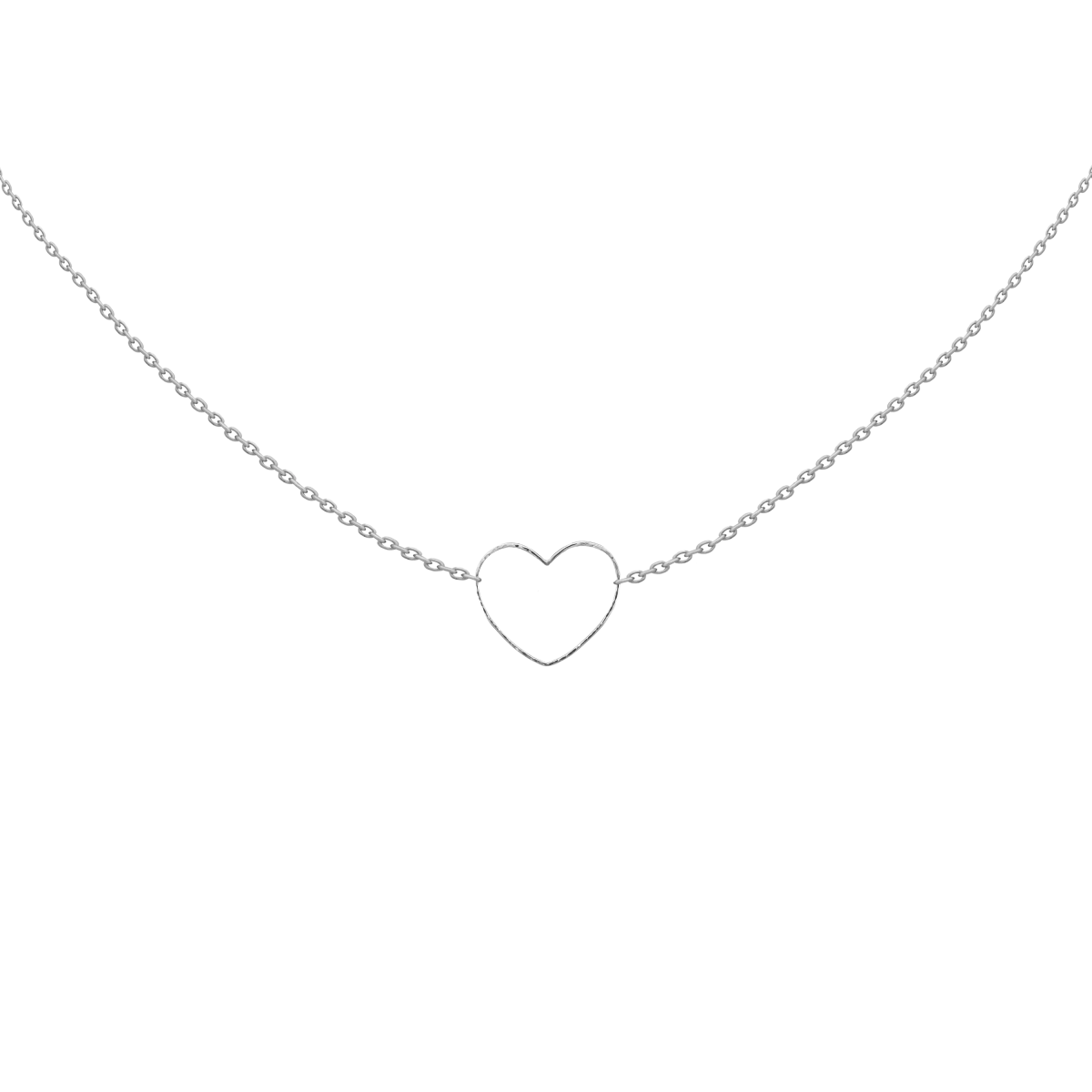 Egyedi Nagy Kontúr Szív Ezüst 925 Nyaklánc
