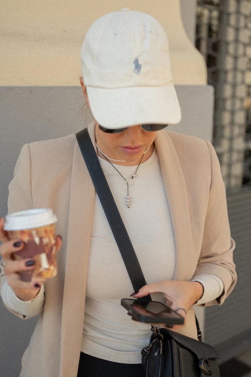 Quintessa Kör Fehér Gyöngy Ezüst 925 Fonalas Nyaklánc