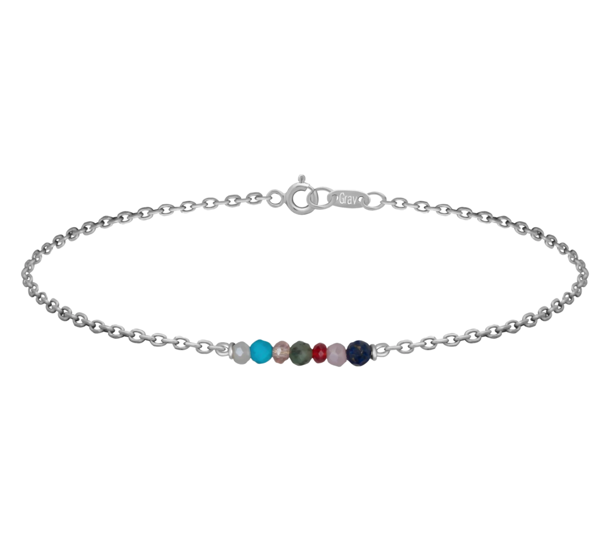 Színes Kristály Ezüst 925 Karkötő