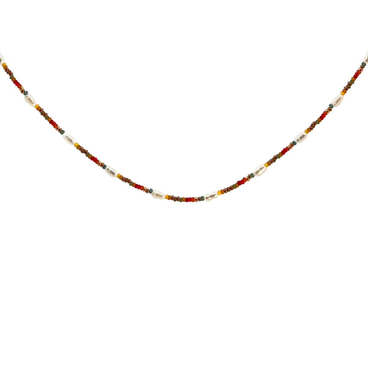 Design Gyöngy Fehér Rizsszemű Gyöngy Ezüst 925 Nyaklánc