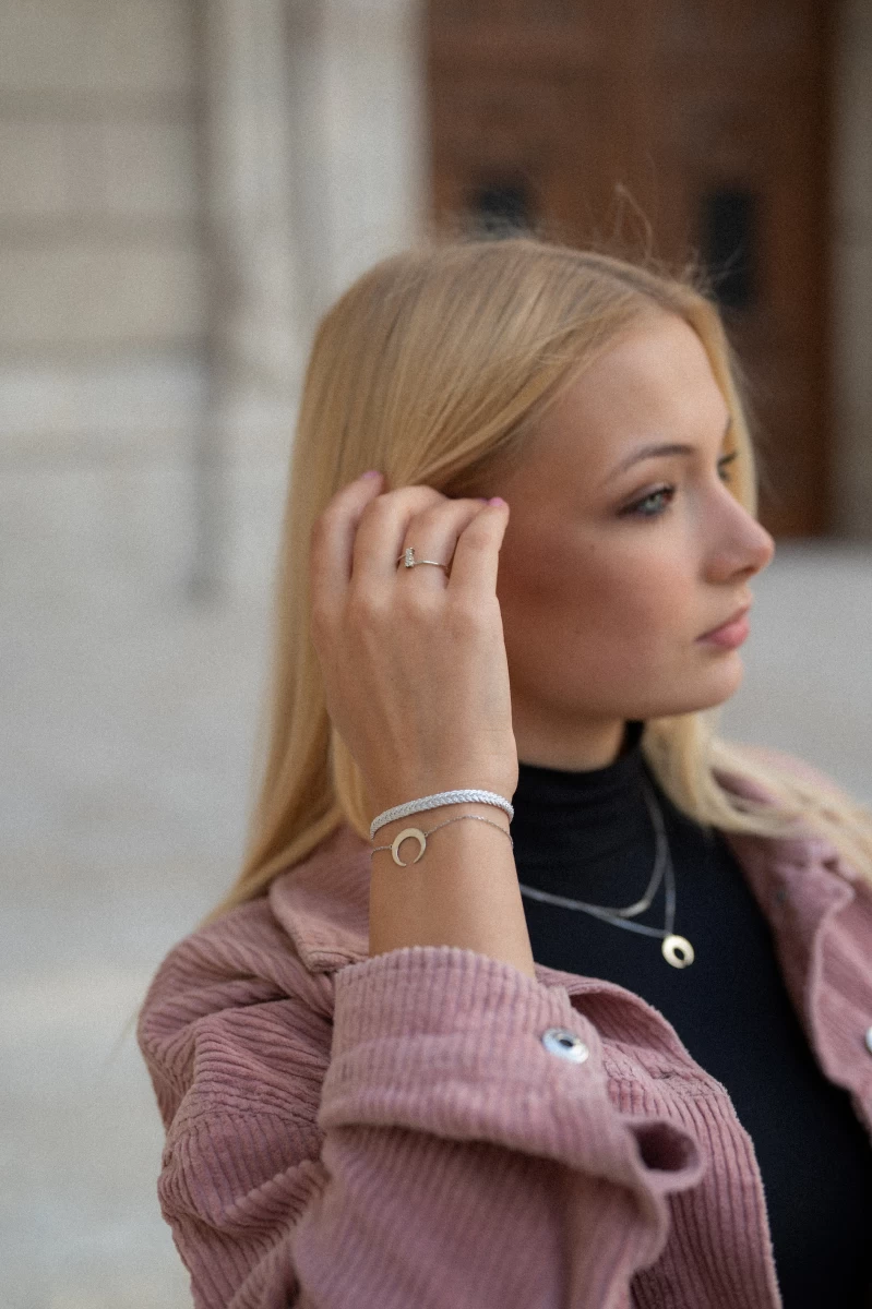 Hagyományos Arab Aranyszál Karkötő Ezüst Szín