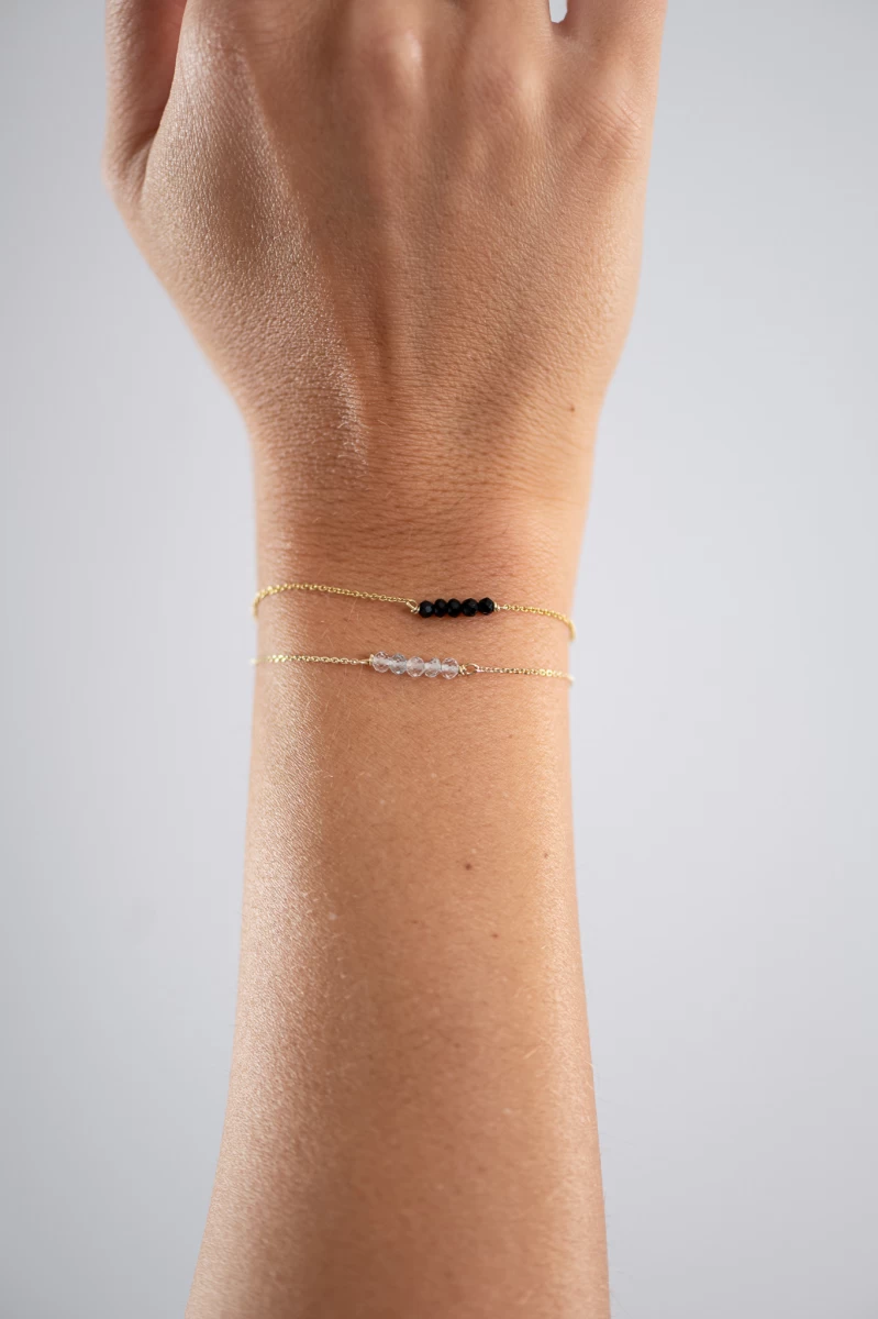 Rózsaszín Kristály Arany Karkötő