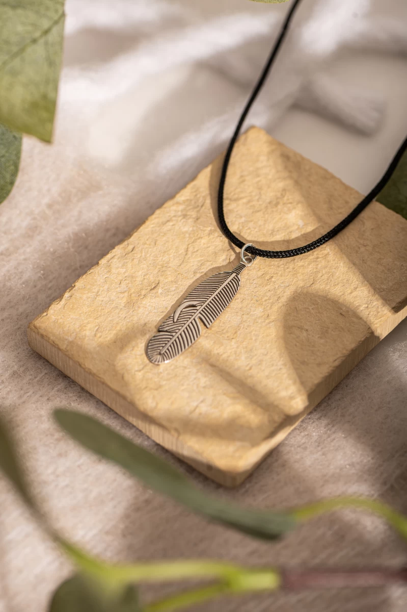 Férfi Toll Sárga Arany 14K Fonalas Nyaklánc