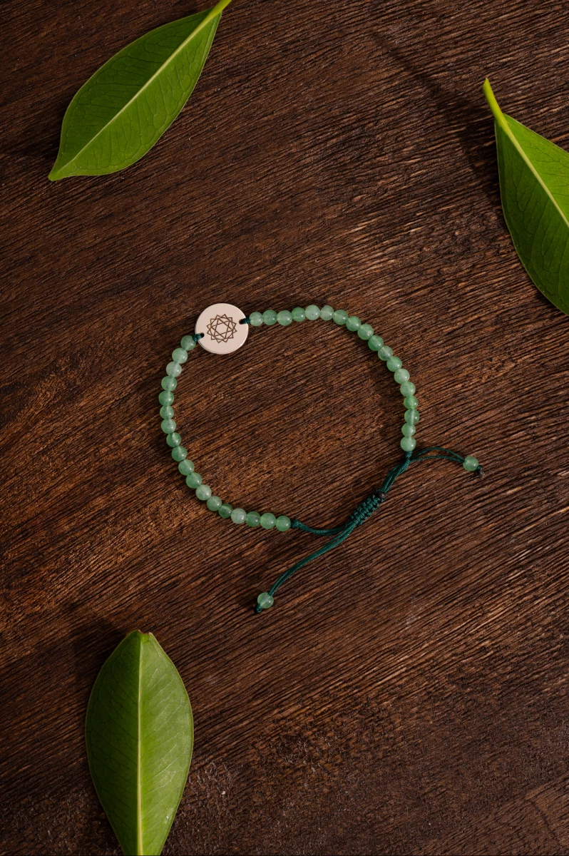 Szív Csakra Ezüst 925 Makramé Karkötő