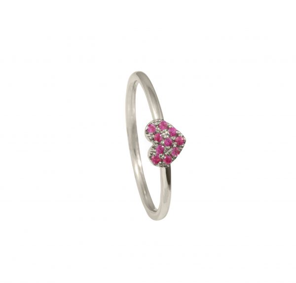 Pink Zafír Köves Fehér Arany Gyűrű