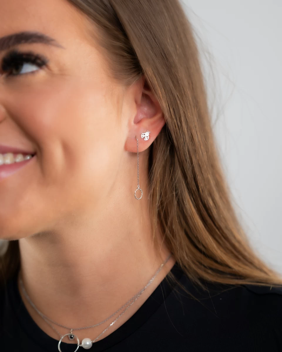 Nolita Lógós Kör Fehér Arany Fülbevaló