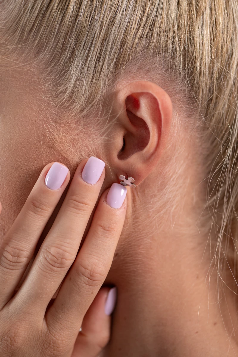 Virágos Fehér Arany Fülbevaló