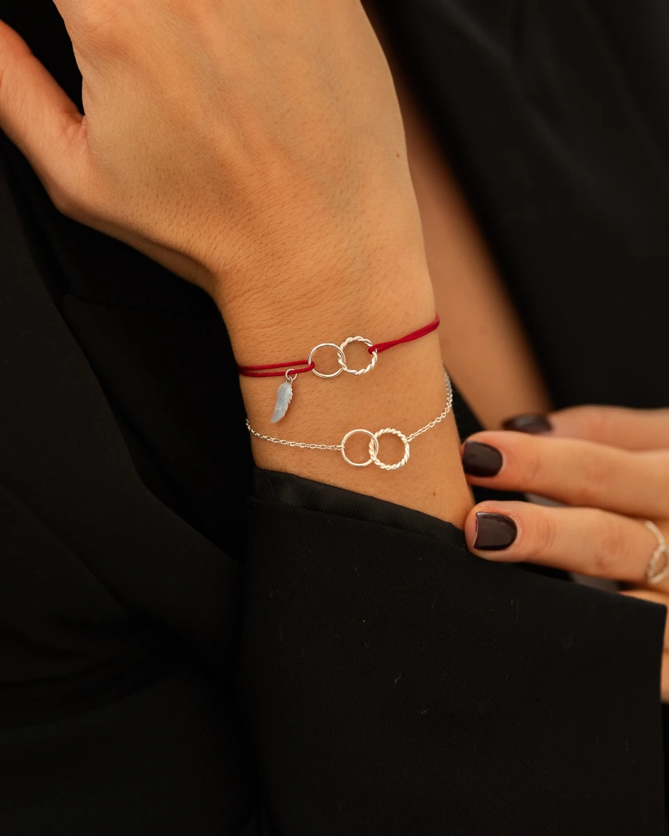 Nolita és Kontúr Kör Fehér Arany 14K Karkötő