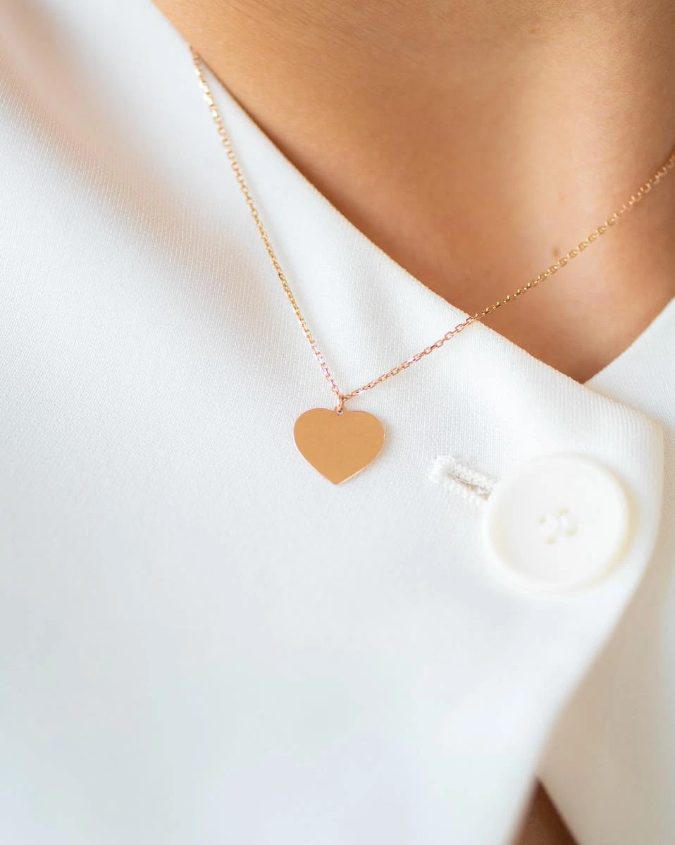 Lógós Szív Fehér Arany Nyaklánc