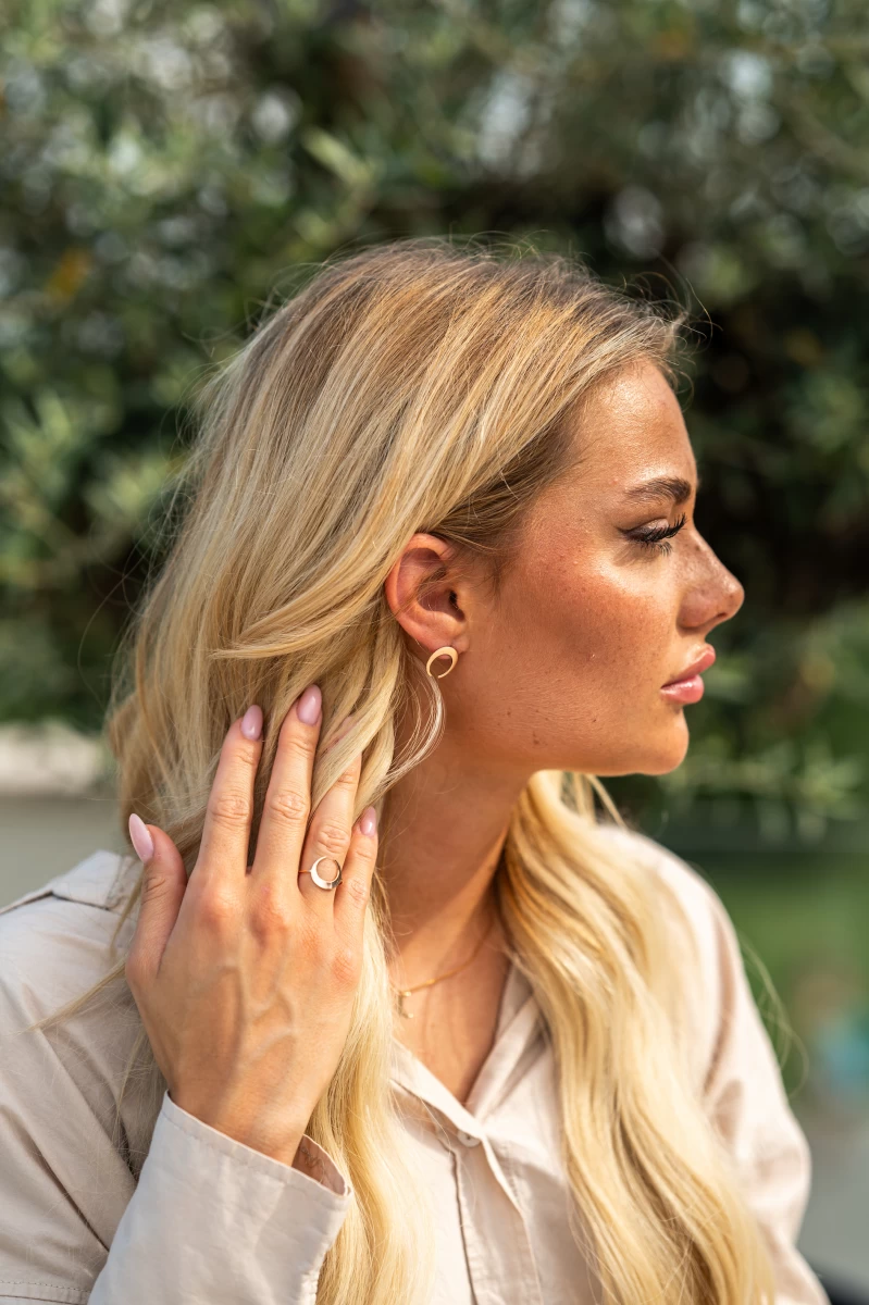 Hold Fehér Arany Fülbevaló