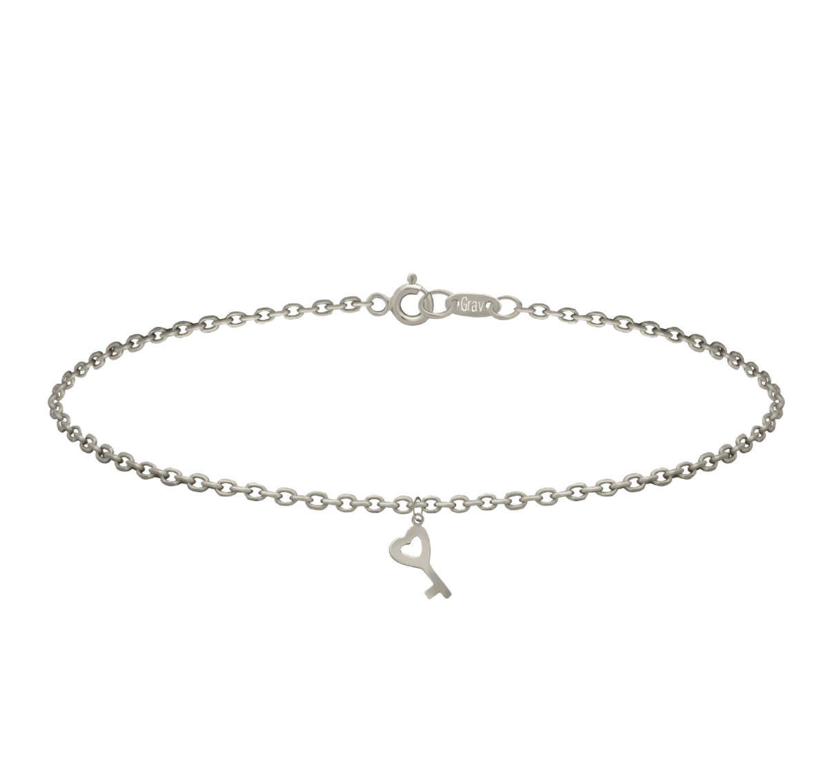 Szív Kulcs  Fehér Arany Karkötő