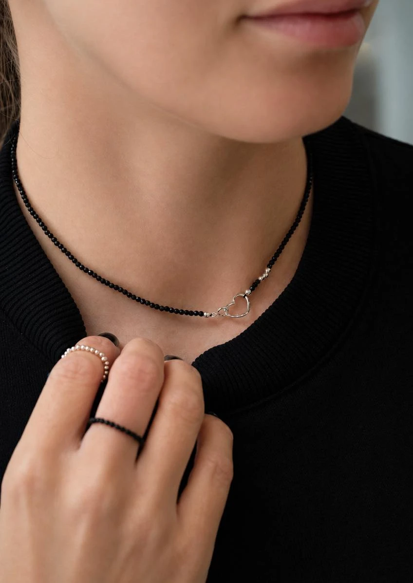 GRAV Gemstone Spinel Heart Ezüst 925 Nyaklánc