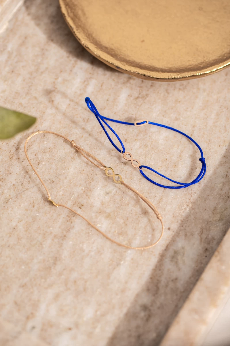 Végtelen Baby Sárga Arany 14K Fonalas Karkötő