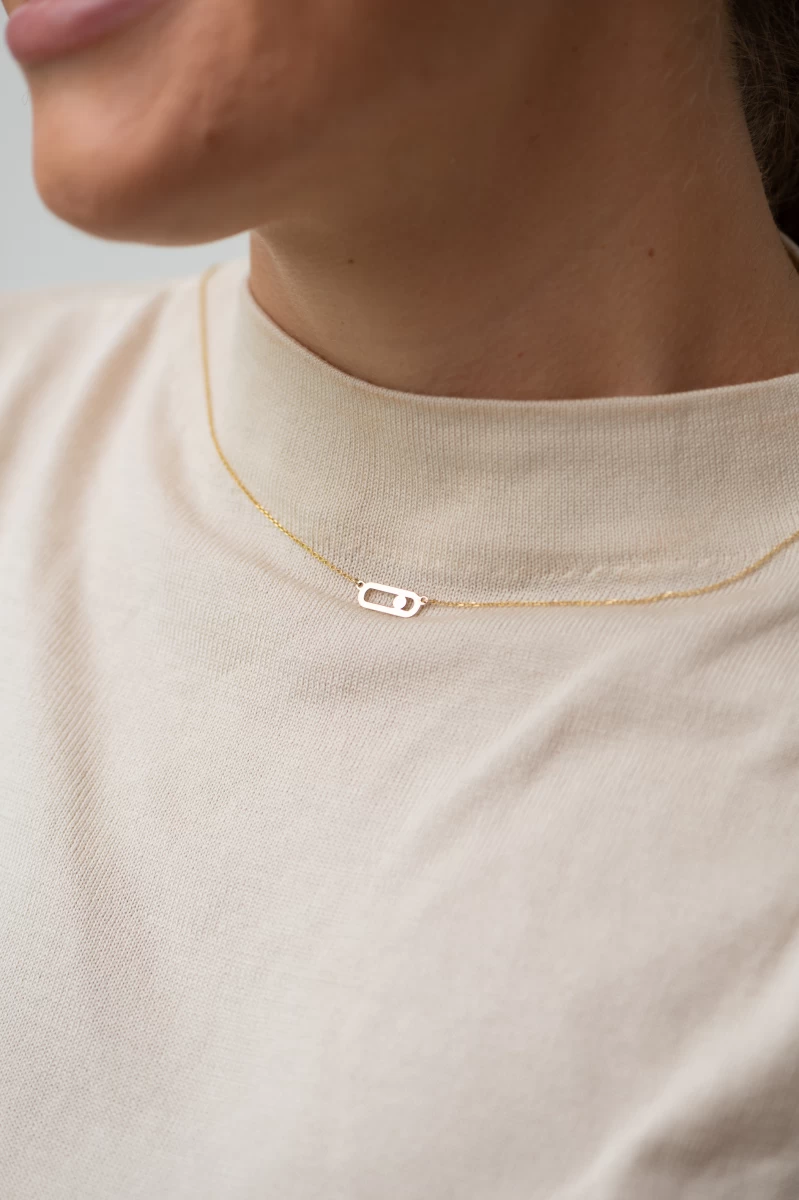 Biztostű Sárga Arany 14K Nyaklánc