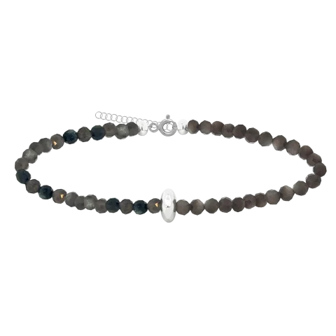 GRAV Gemstone Smoky Quartz Ezüst 925 Ásvány Karkötő