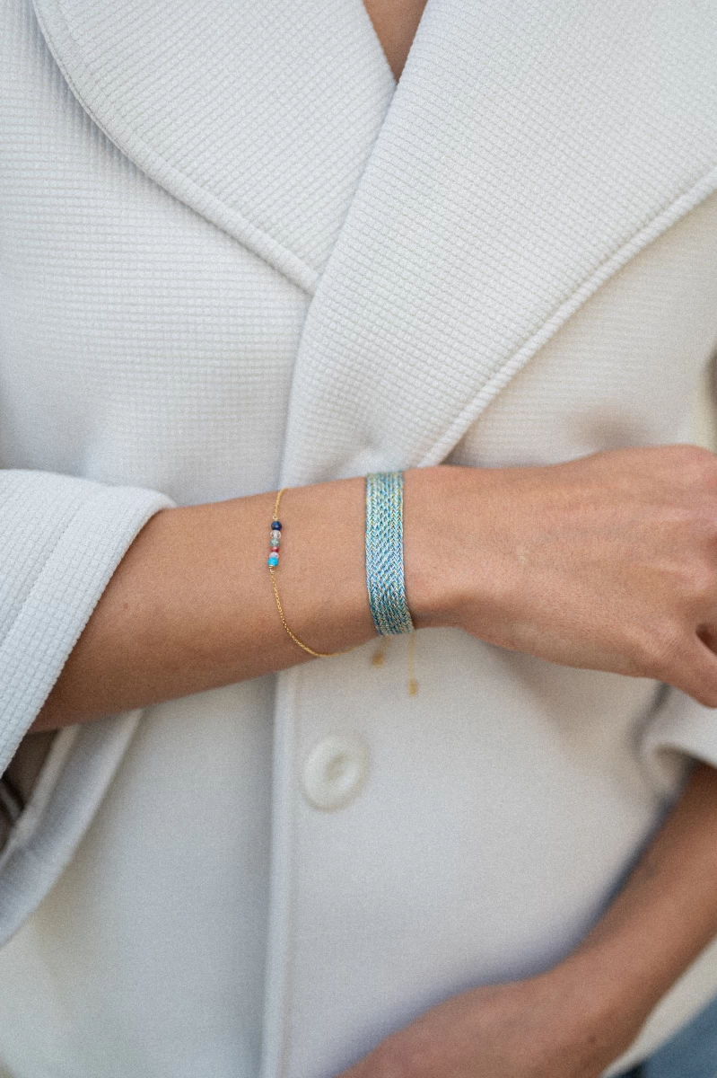 7 Csakra Sárga Arany 14K Karkötő