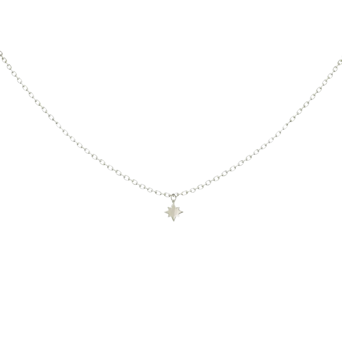 Sarkcsillag Fehér Arany 14K Nyaklánc