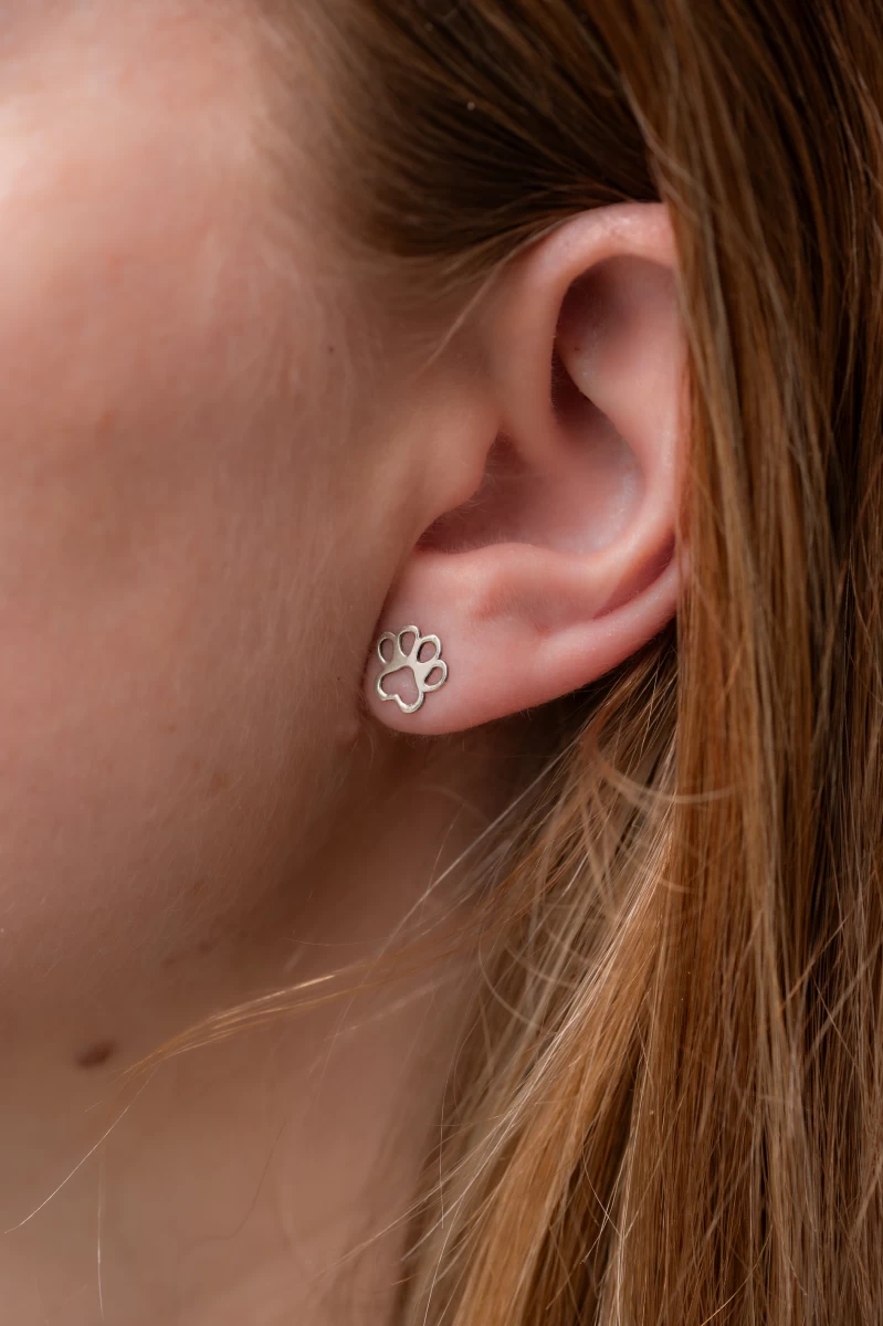 Kontúr Tappancs Fehér Arany 14K Fülbevaló