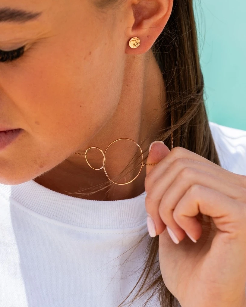 Quintessa Kör Vörös Arany 14K Fülbevaló