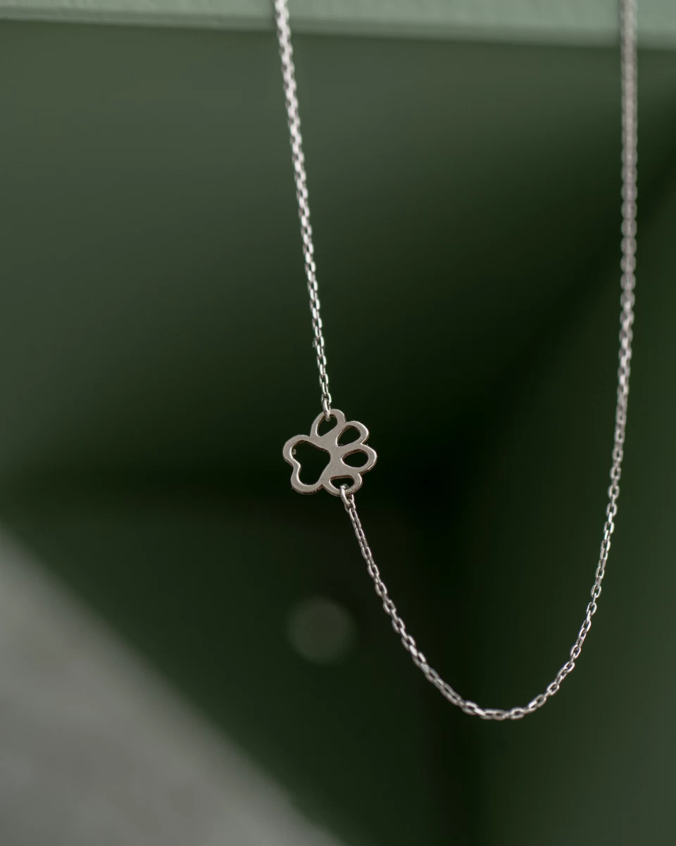 Kontúr Tappancs Baby Fehér Arany 14K Nyaklánc